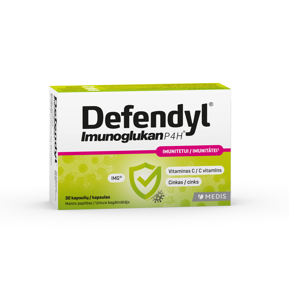 3831061013404_1 DEFENDYL imunitetui IMUNOGLUKAN P4H, 30 kapsulių - Image 1