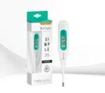 Evolu Simple elektroninis termometras su kompaktišku dizainu, skirtas greitiems ir tiksliai temperatūros matavimams.
