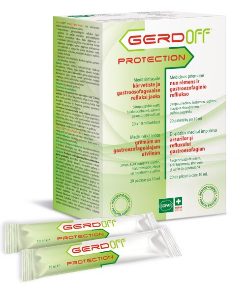 gerdoff-sirupas-pakeliuose-nuo-remens GerdOff Protection sirupas nuo rėmens pakeliuose 10 ml 20 vnt.