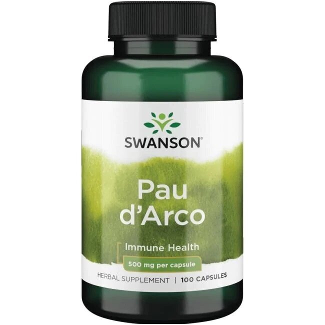 pau-darco-500-mg-100-swanson Pau d'Arco 500 mg 100 kapsulių (SWANSON, JAV) - Image 1