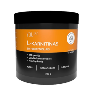 L-karnitinas su polifenoliais 300 g – PinkPharma maisto papildas su vynuogių ir obuolių ekstraktais