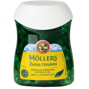 Möller’s Omega-3 žuvų taukų kapsulės 80 kapsulių pakuotė