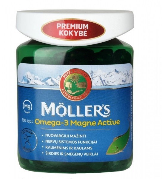 moller-omega-3-zuvu-taukai-magnis-d3-c Möller’s Omega-3 Magne Active 90 kapsulių pakuotė