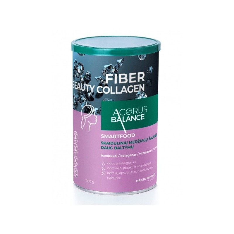 34308 ACORUS BALANCE skaidulos FIBER BEAUTY COLLAGEN, odai, plaukams, nagams, 200 g - Image 1