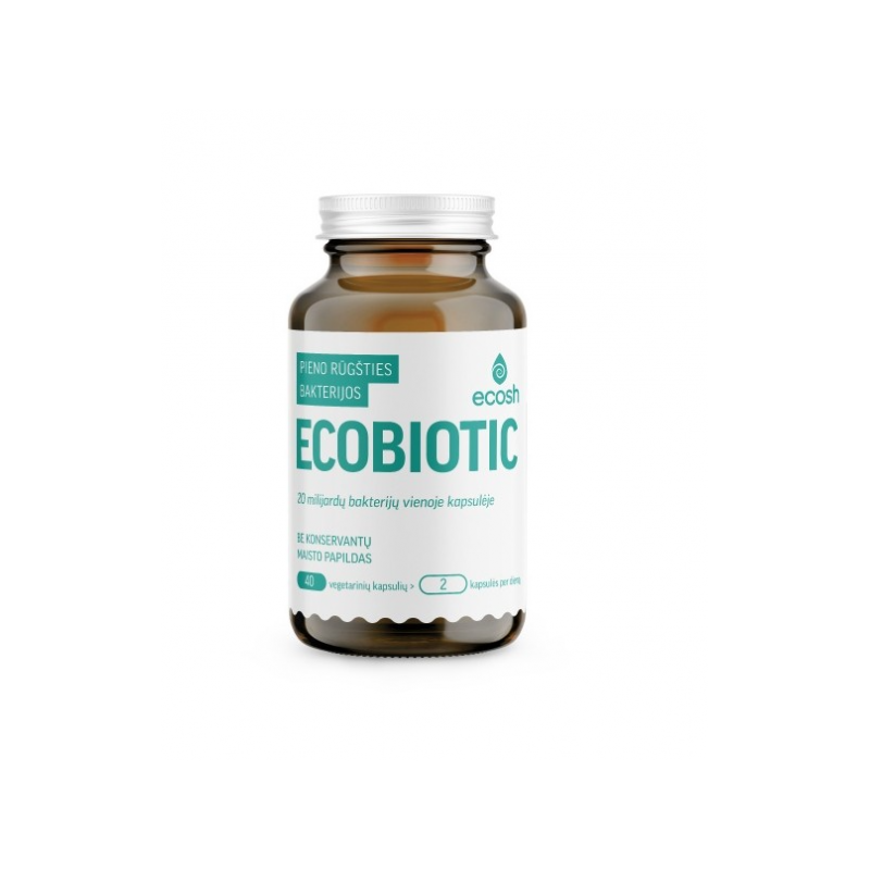 ecosh-ecobiotic-pieno-rugsties-bakterijos-probiotikai-40-kapsuliu ECOSH ECOBIOTIC probiotikai žarnynui – 40 kapsulių