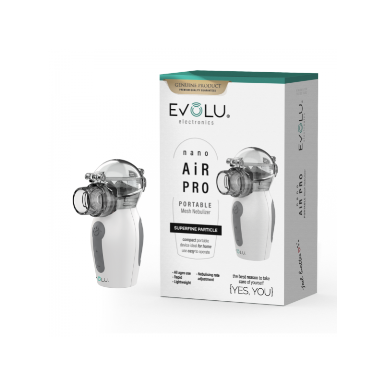 EVOLU NANO AIR PRO tinklinis inhaliatorius su reguliuojamu greičiu vaikams ir suaugusiems