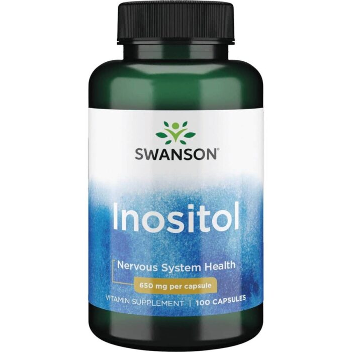 Inossitol-inozitolis-650mg-100-swanson Inozitolis 650 mg 100 kapsulių Swanson – natūralus ląstelių tarpininkas smegenims ir hormonams, JAV gamyba