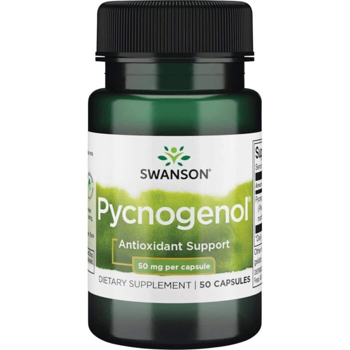 pycnogenol-antioksidantai-polifenoliai-swanson Pycnogenol 50 mg 50 kapsulių Swanson – natūralus pušies žievės ekstraktas - antioksidantas