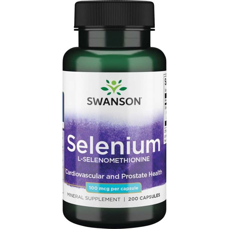 Selenas 100 mcg 200 kapsulių Swanson – organinis L-selenometioninas imunitetui ir antioksidacijai, JAV gamyba