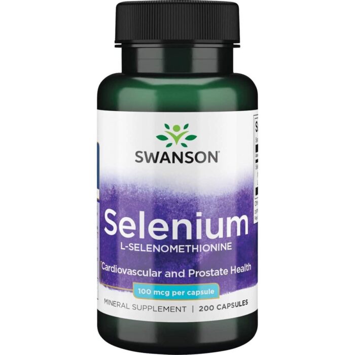 Selenas-100-mcg-200-kaps-swanson-geriausia-kaina Selenas 100 mcg 200 kapsulių Swanson – organinis L-selenometioninas imunitetui ir antioksidacijai, JAV gamyba