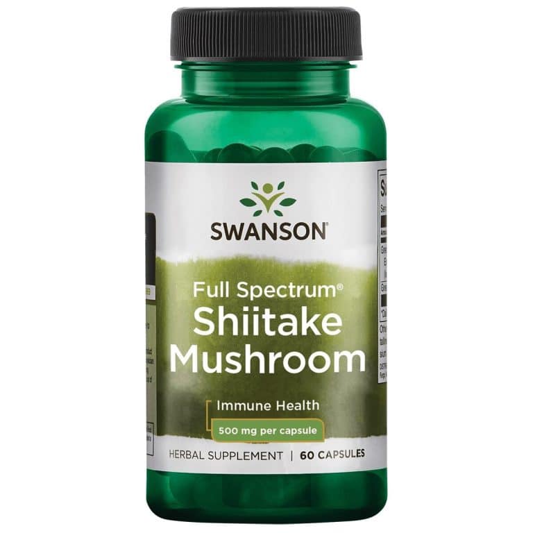 Swanson Shiitake grybai (Lentinus edodes), 500 mg, 60 kapsulių