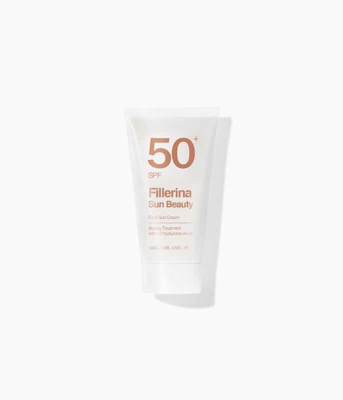 50612 Fillerina Sun Beauty veido kremas nuo saulės – SPF 50+ su Fillerina® 12 Hialurono rūgščių molekulėmis, 50 ml - Image 1