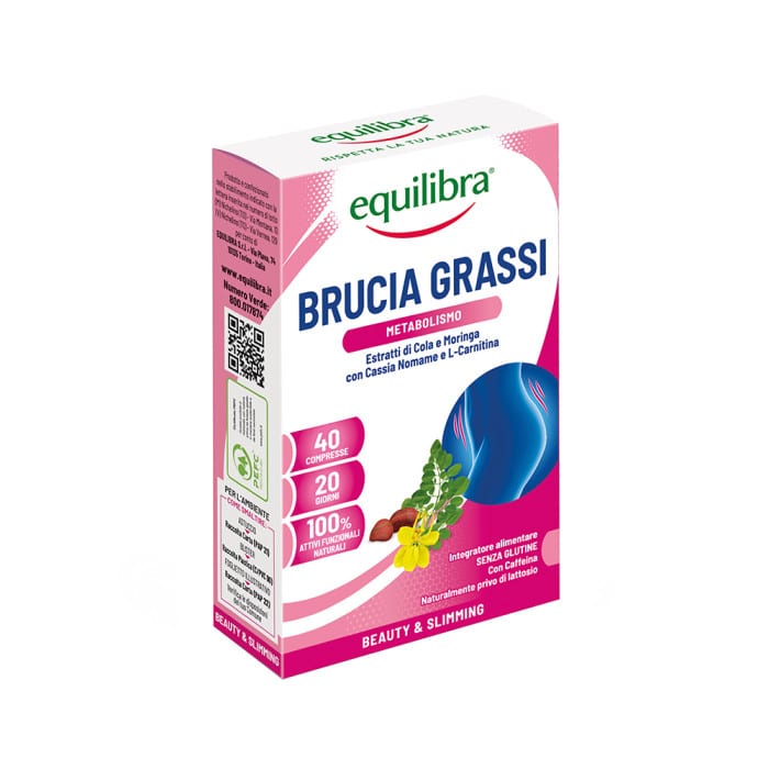 Equilibra-brucia-grassi-svorio-kontrolei-40-tabl EQUILIBRA svorio kontrolei BRUCIA GRASSI, 40 tablečių - Image 1