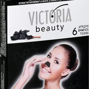 Victoria Beauty giliai valančios nosies porų juostelės su anglimi, 6 vnt