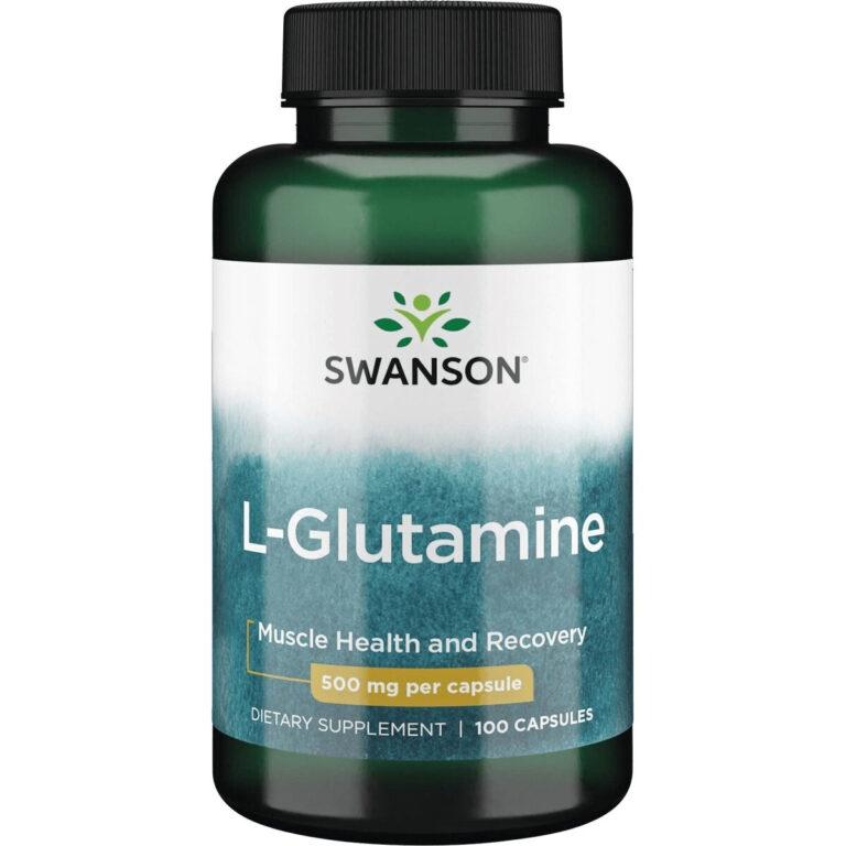 Swanson L-Glutaminas 500 mg, 100 kapsulių