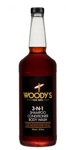 76982 Woody's 3-n-1 šampūnas, kondicionierius, kūno prausiklis 3 in 1, 946 ml - Image 1