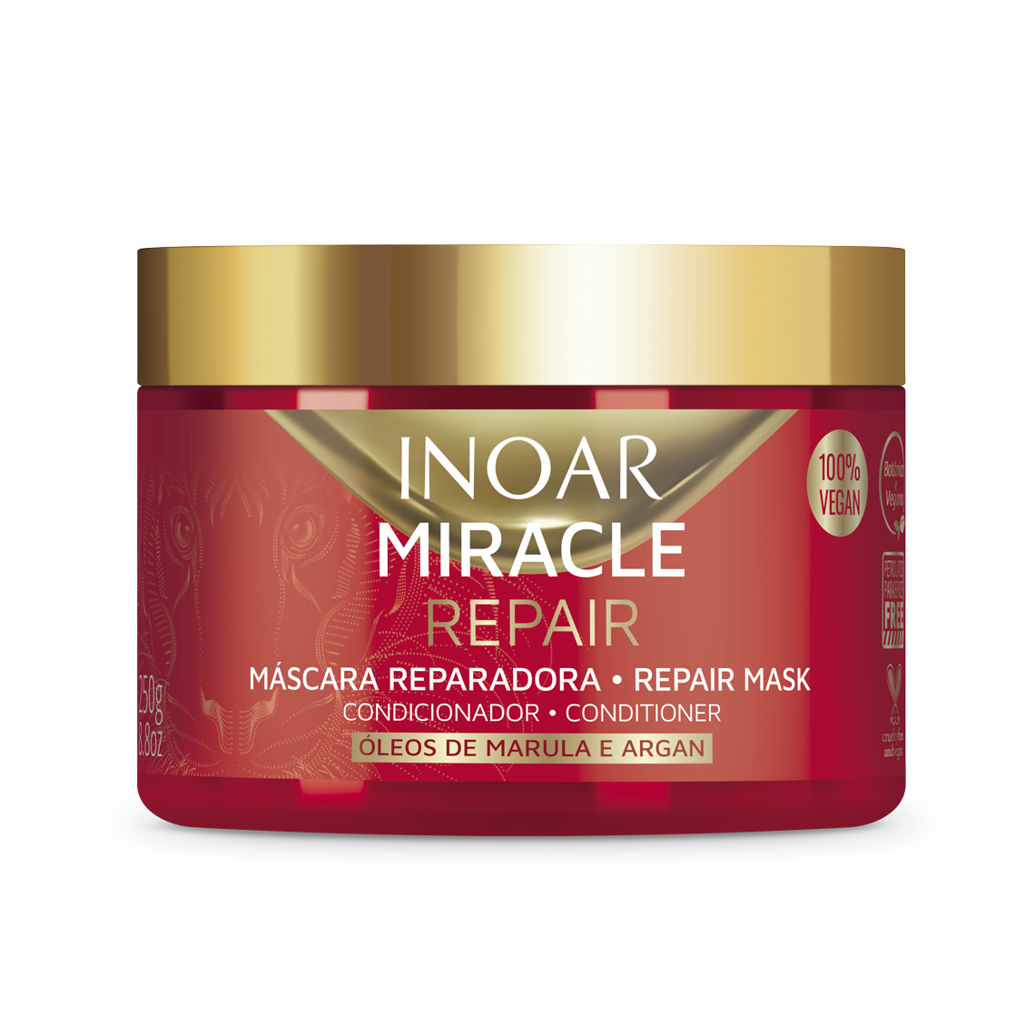7908124406889_FRONT INOAR Miracle Repair atkurianti blizgesio suteikianti plaukų kaukė, 250 g - Image 1