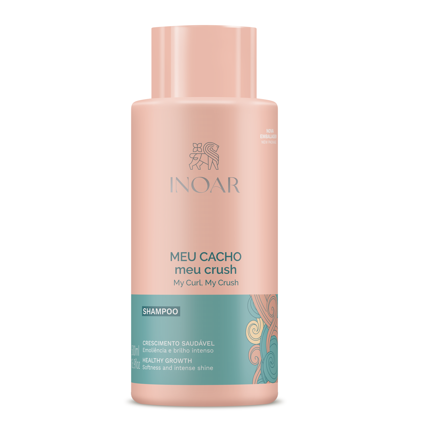 7908124407251_FRONT INOAR Meu Cacho Meu Crush Shampoo - šampūnas garbanotiems plaukams 500 ml - Image 1