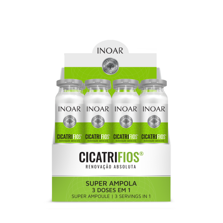 Inoar Cicatrifios Super Ampola 12x45 ml plauko struktūrą atkurianti ampulė – pilna pakuotė