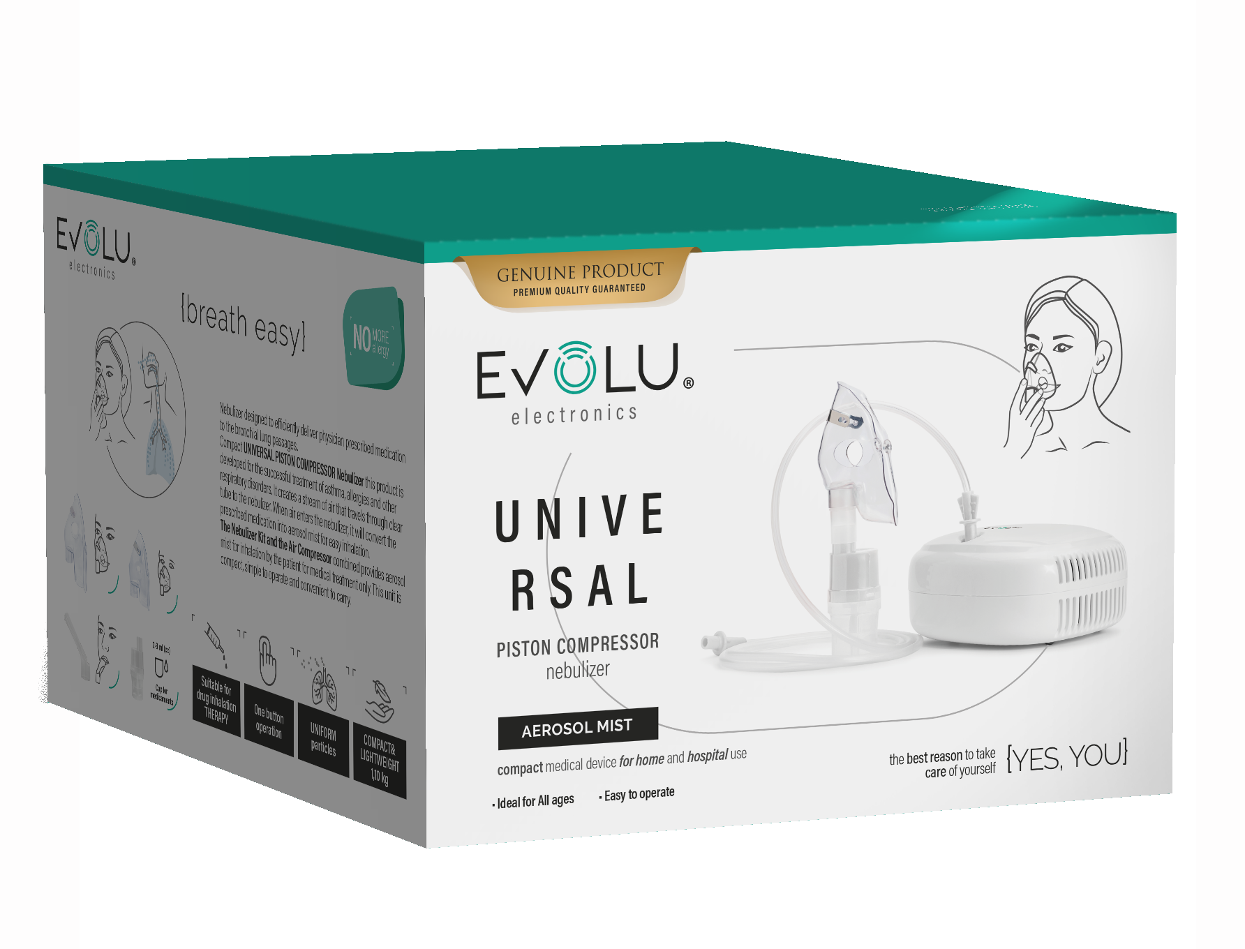 EVOLU Universal Compressor 3D R Evolu kompresorinis inhaliatorius, 1vnt - Image 1