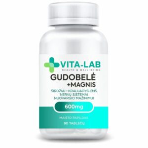 Vita-Lab Gudobelė ir Magnis 600 mg, 90 tablečių – maisto papildas širdžiai ir nervų sistemai