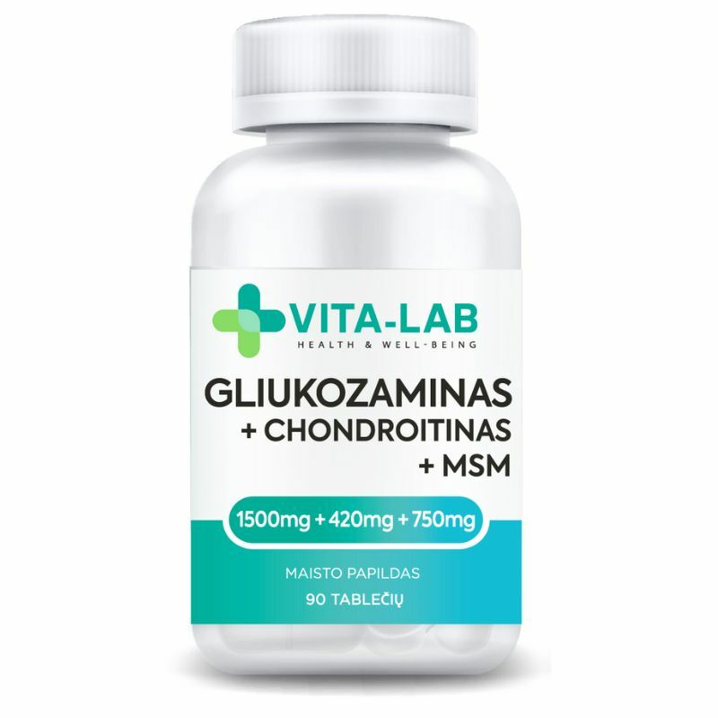 gliukozaminas-chondroitinas-msm-sanariams-90-tableciu VITA-LAB Gliukozaminas 1500 mg su chondroitinu ir MSM sąnarių sveikatai