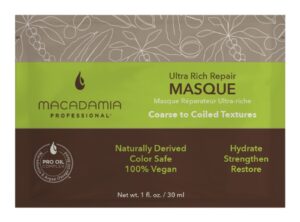 Macadamia ypač drėkinanti kaukė pažeist plaukams, 30 ml