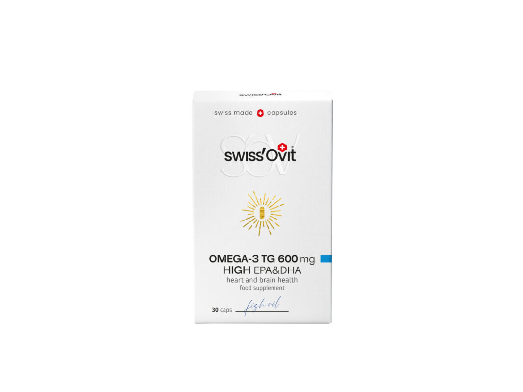 Omega3_TG600_1 SwissOVIT Omega-3 TG 600 mg – žuvų taukai širdžiai, smegenims ir uždegimui mažinti