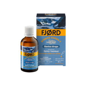 FJORD Strong Omega-3 Genius Drops 50 ml – omega-3 lašai su DHR ir vitaminu D šeimai