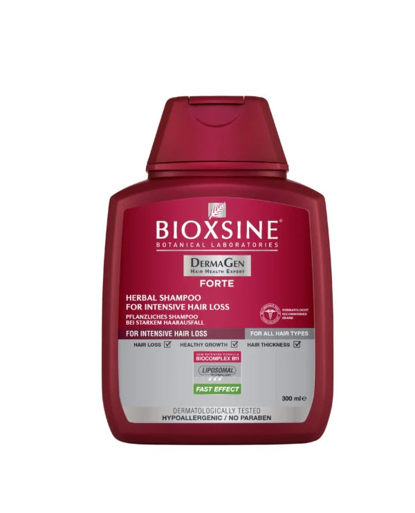 Bioxsine Forte šampūnas nuo plaukų slinkimo, 300 ml buteliukas