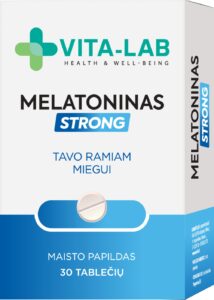 Vita-Lab Melatoninas 2 mg – maisto papildas ramiam miegui, 30 tablečių
