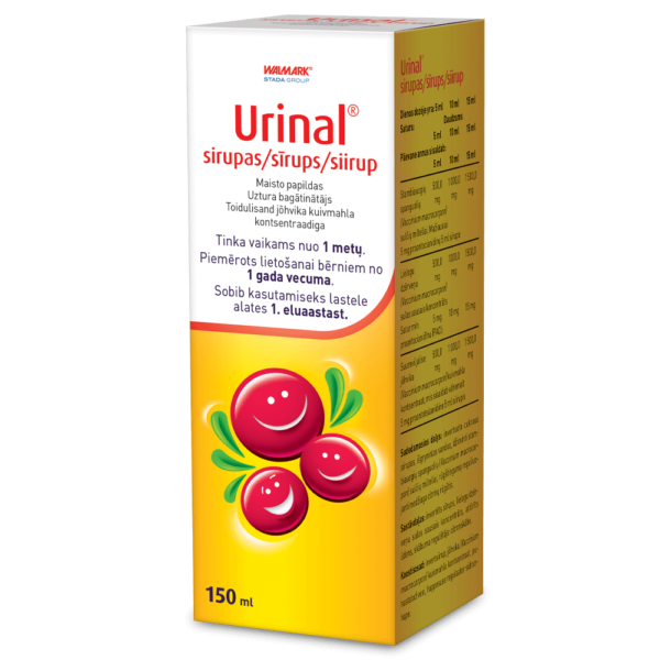 Urival URINAL sirupas (spanguolės), 150 ml - Pinkpharma.lt