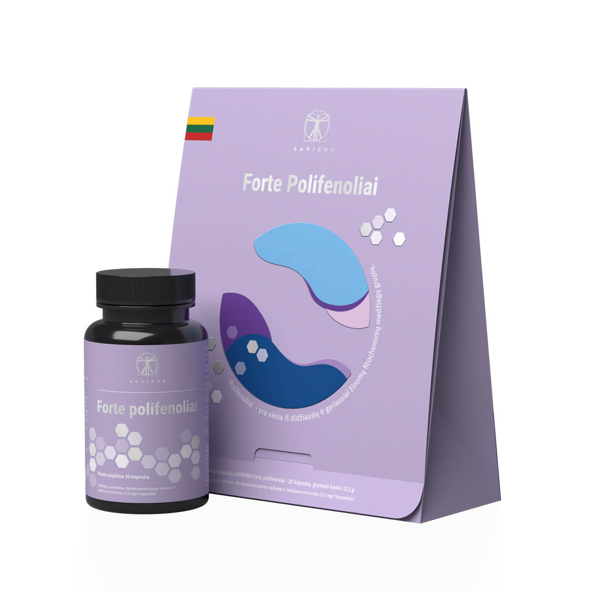 4779052390181_Forte polifenoliai SAPIENS Forte Polifenoliai, 30 minkštųjų kapsulių - Image 1