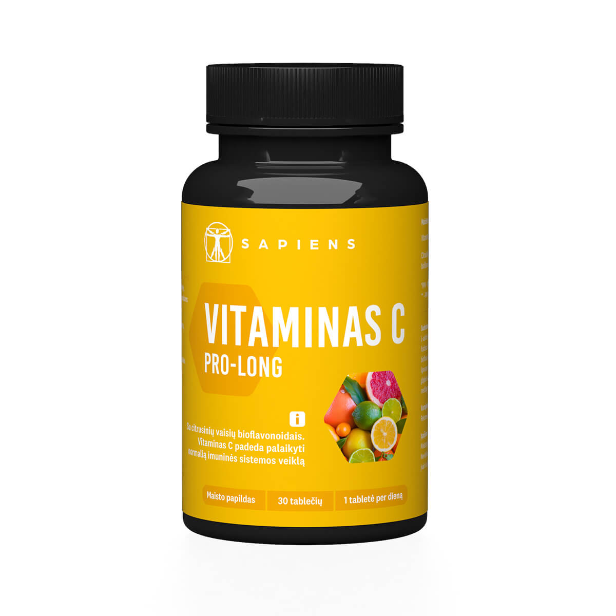 4779052390426 Vitaminas C PRO-LONG SAPIENS Vitaminas C PRO-LONG, 30 tablečių - Image 1