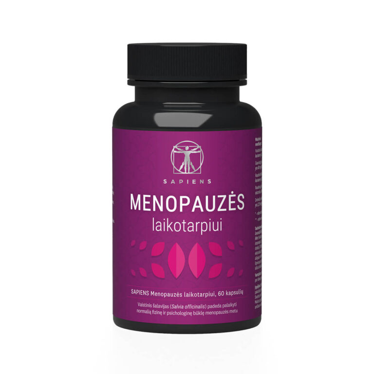 Sapiens Menopauzės laikotarpiui 60 kapsulių – natūralus papildas moterims
