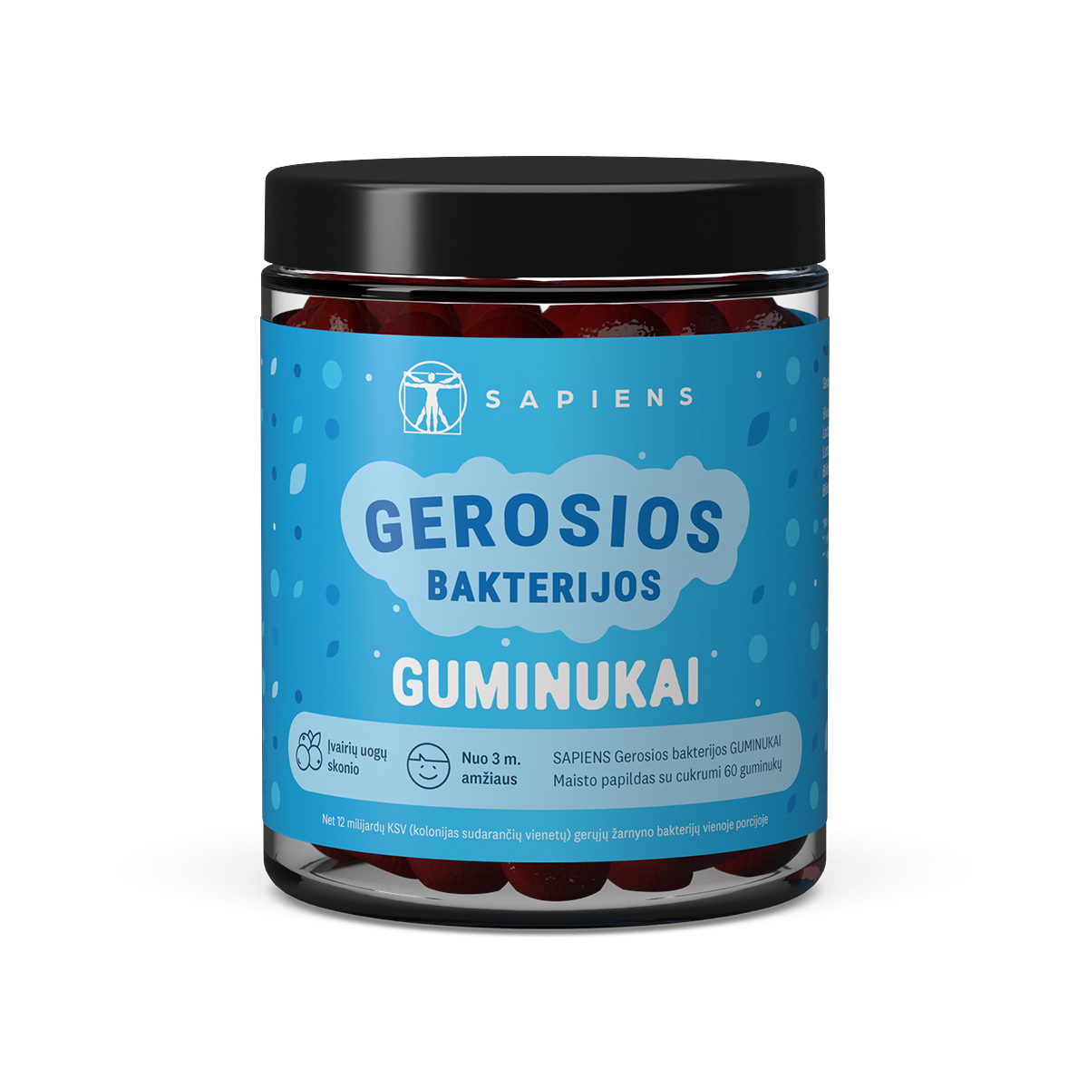 Guminukai_bakterijos SAPIENS gerosios bakterijos – guminukai, 60 guminukų - Image 1