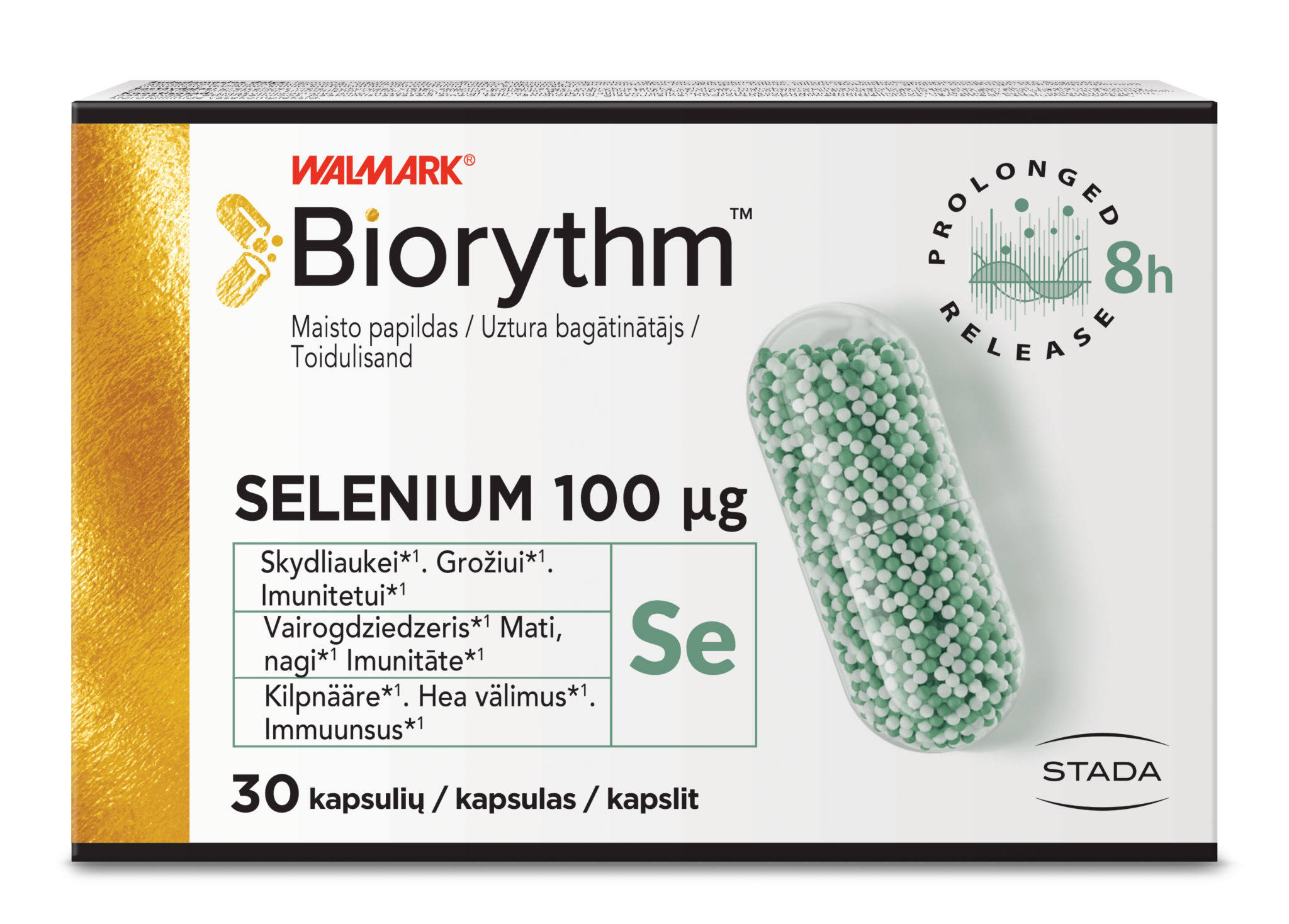 Biorythm_Selenium_pack_mockup_LT-LV-EE BIORYTHM SELENIUM prailginto veikimo selenas, 30 kapsulių - Image 1