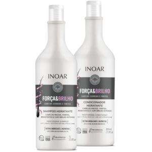 INOAR drėkinantis šampūno 1000 ml ir kondicionieriaus 800 ml rinkinys Força & Brilho Duo Kit