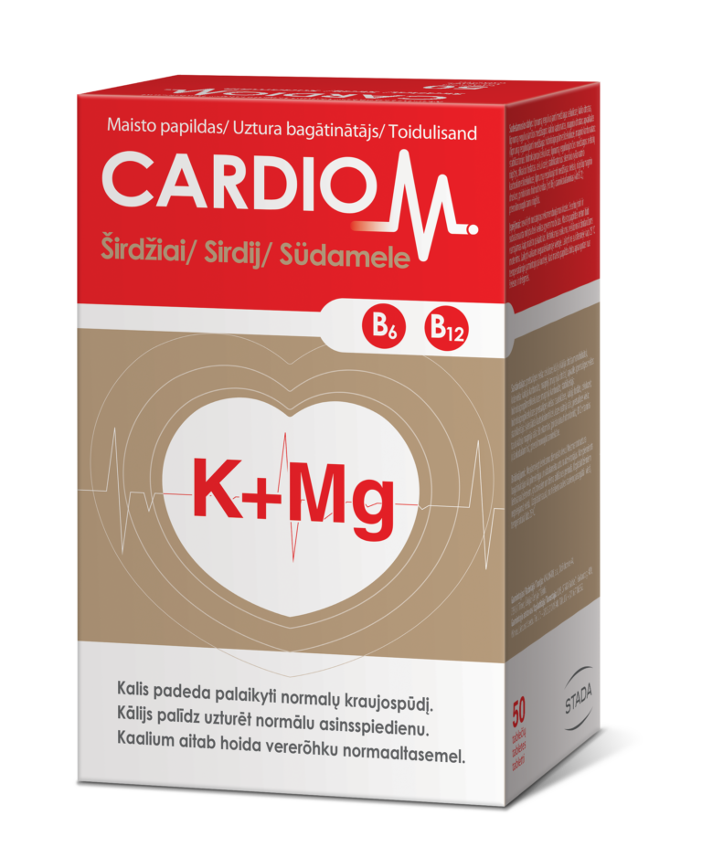 CardioM Kalio, Magnio ir Vitaminų B kompleksas širdžiai, 50 tablečių
