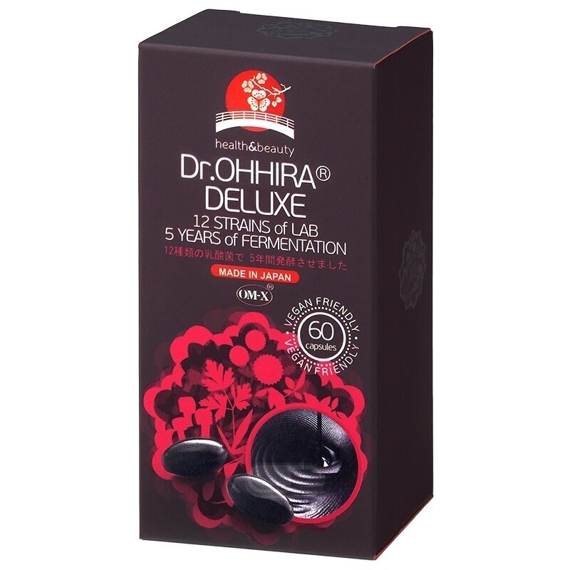 DR.OHHIRA® DELUXE gyvybingų bakterijų kompleksas, N60 DR.OHHIRA® DELUXE 12 rūšių gerųjų bakterijų kompleksas, 60 kapsulių - Image 1