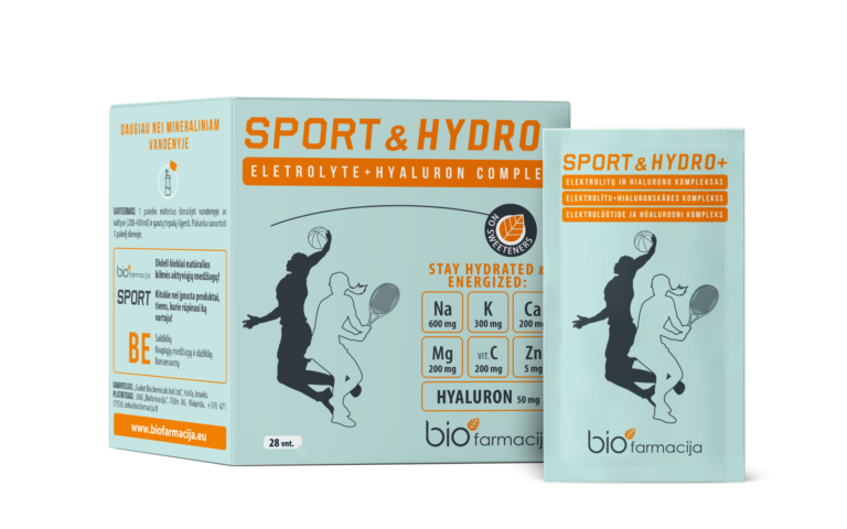 Elektrolitų kompleksas Sport & Hydro su hialurono rūgštimi