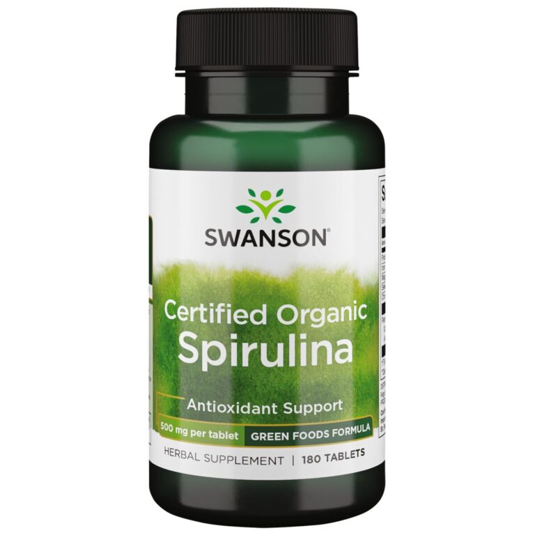Swanson Spirulina 500 mg ekologiškos tabletės 180 vnt. – PinkPharma.lt