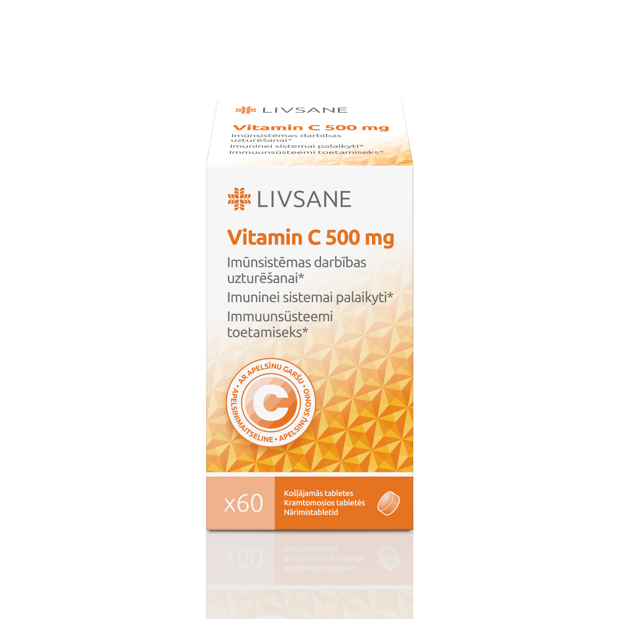 10000117366-LIVSANE-VITAMIN-C-500MG-KRAMTOMOSIOS-TAB-N60-PXG-PHARMA-1-10.png Livsane kramtomosios tabletės imuninei sistemai palaikyti su vitaminu C N60 - Image 1