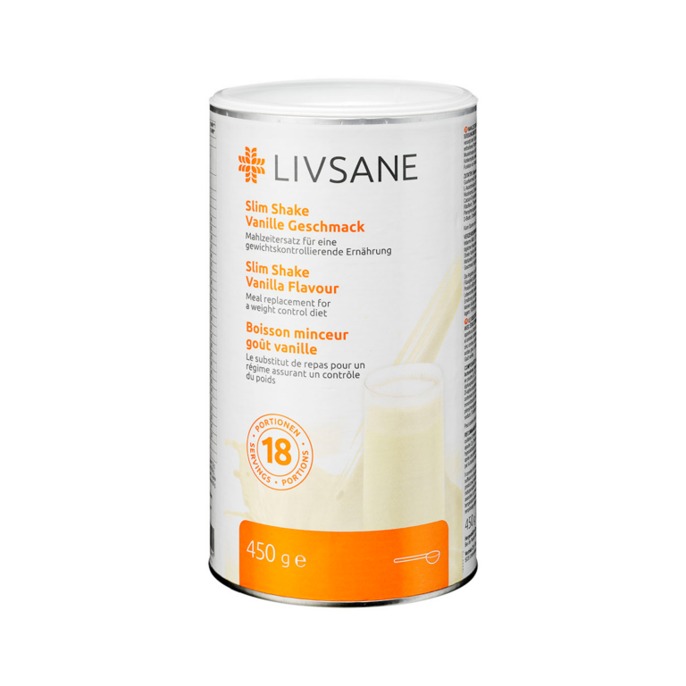 Livsane Slim Shake vanilės skonio baltyminis kokteilis milteliais 450 g