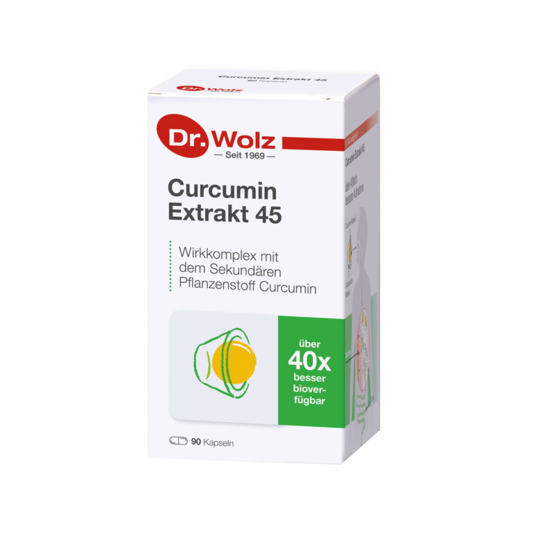 Dr. Wolz Curcumin Extract 45 kurkumino maisto papildas, 90 kapsulių pakuotė