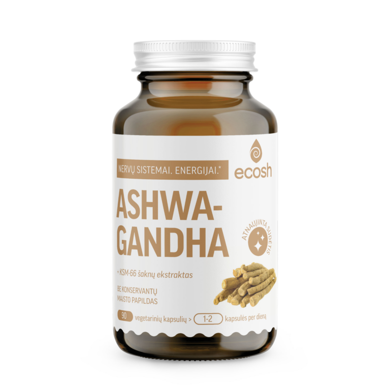 ECOSH Ašvaganda KSM-66 maisto papildas, 400 mg, 90 kapsulių