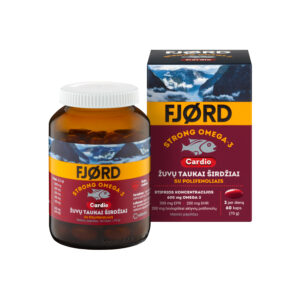 FJORD Strong Omega-3 Cardio 60 kapsulių – omega-3 širdžiai su EPR ir DHR