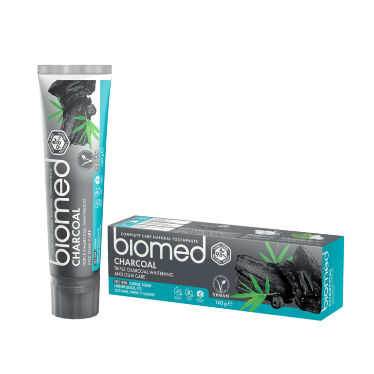 BIOMED CHARCOAL dantų pasta, 100 g - Pinkpharma.lt