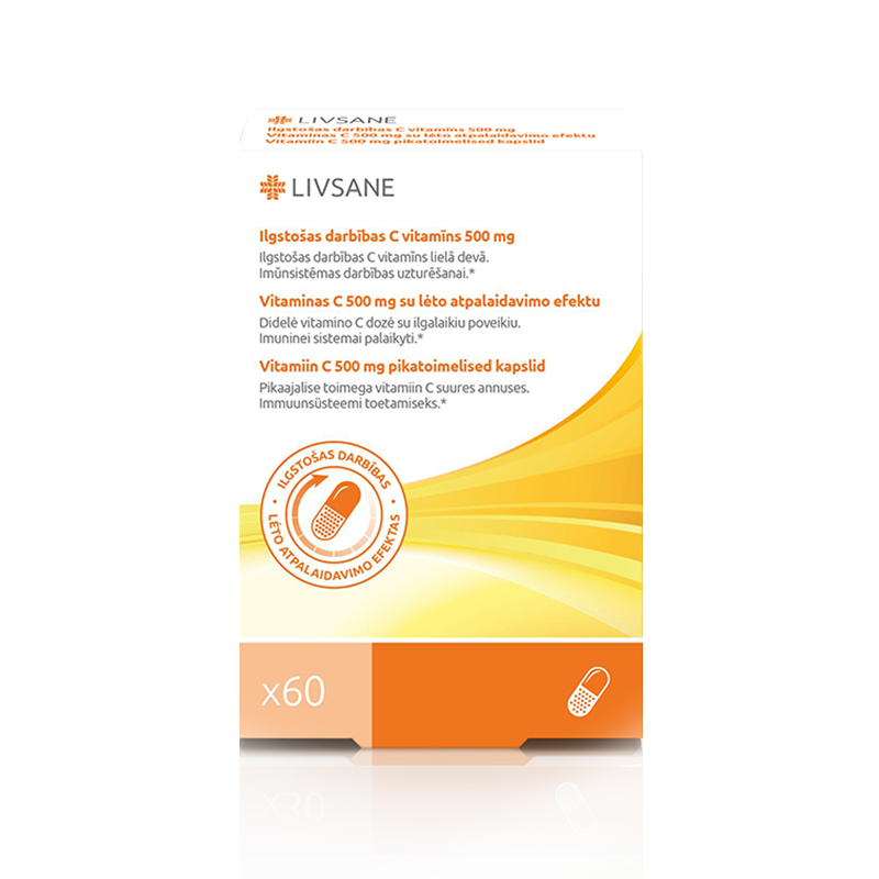 LIVSANE-N60-10.jpg LIVSANE vitaminas C 500 mg kapsulės, N60 - Image 1