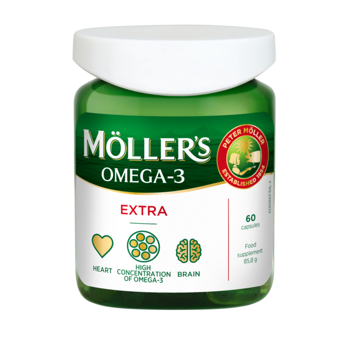 Mollers-Extra-stiprus-zuvu-taukai MOLLER'S OMEGA-3 EXTRA, 60 kapsulių - Image 1